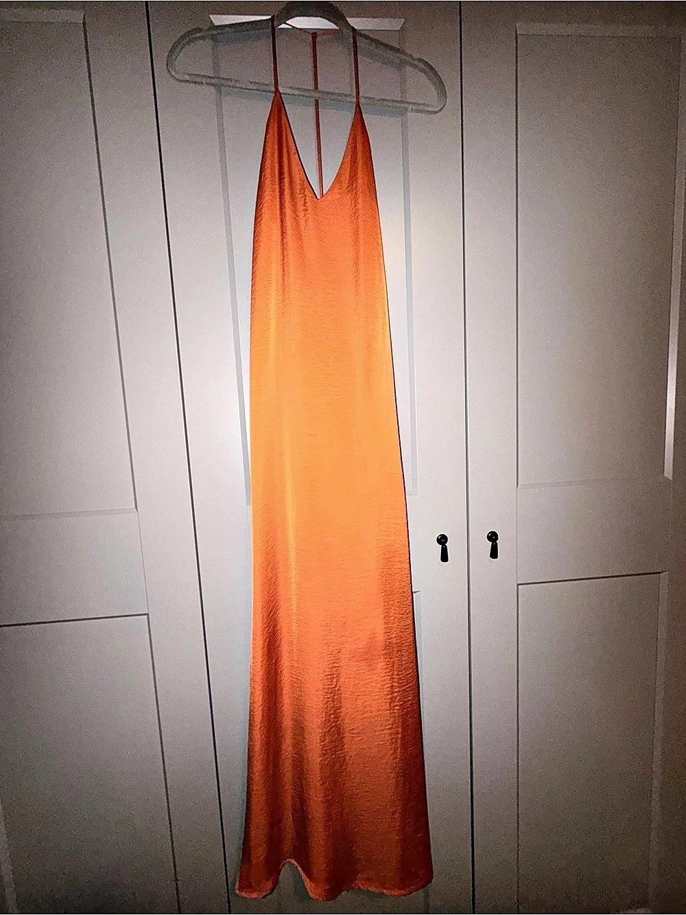 Burnt Orange Maxi Slip Dress Like New